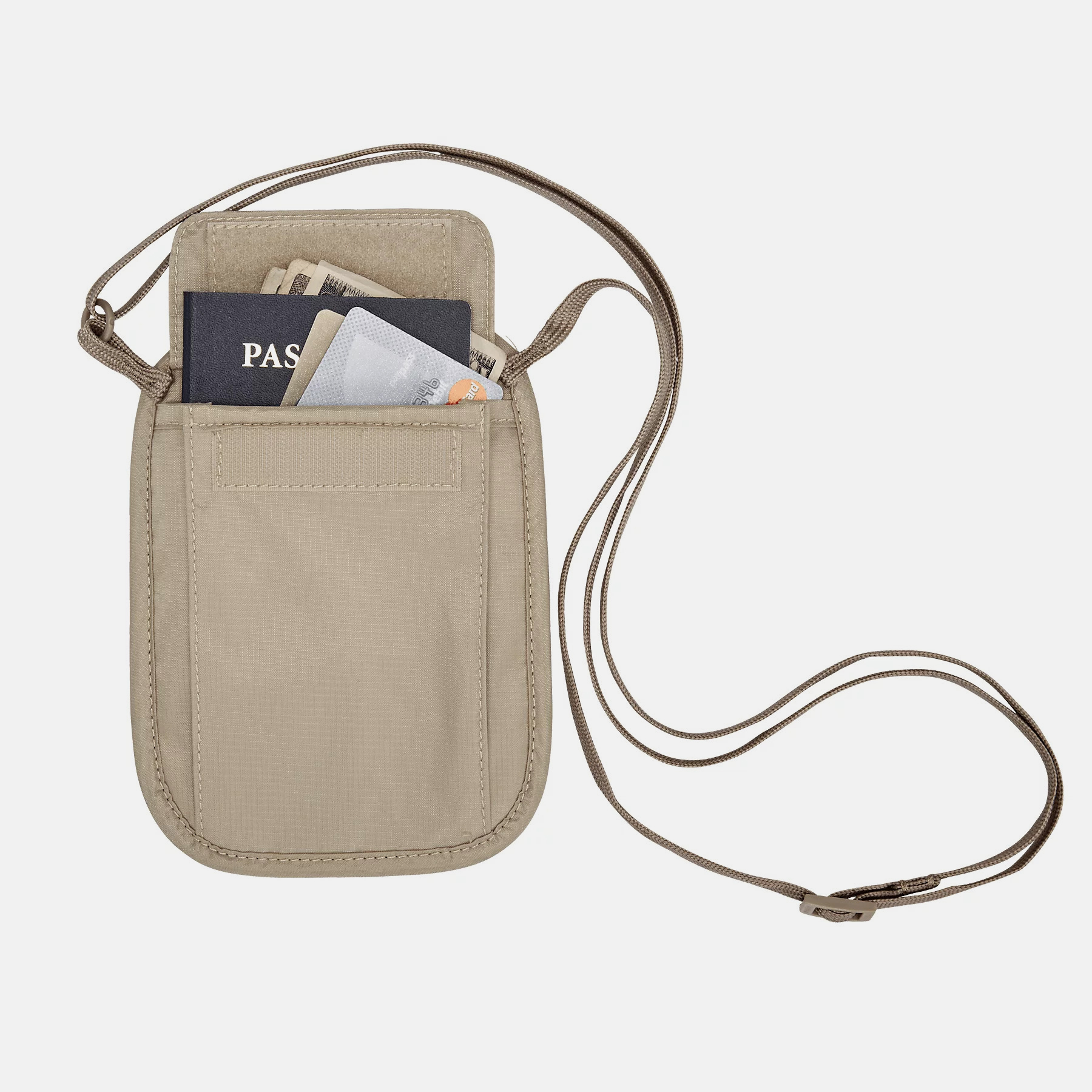 RFID BLOCKER NECK WALLET ארנק צוואר בצבע tan 